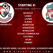 Liverpool team v Bournemouth