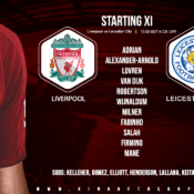 Confirmed: Liverpool team v Leicester