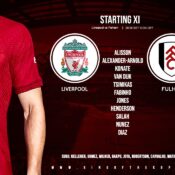 Confirmed: Liverpool team vs Fulham