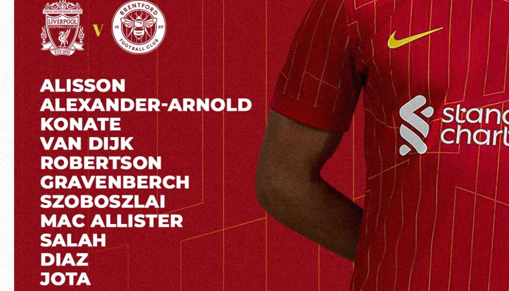 Liverpool team vs Brentford premier League 25th of August 2024 Anfield