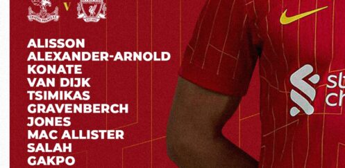 Liverpool team vs Crystal Palace premier League October 5 2024