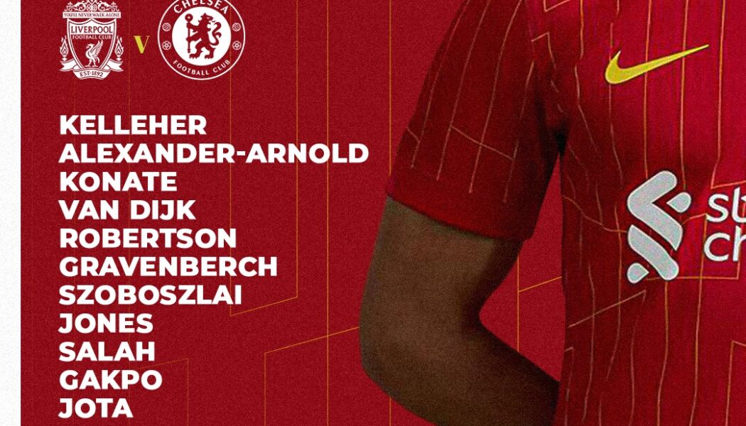 Liverpool team vs Chelsea in the Premier League at Anfield 20th October 2024