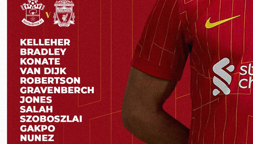 Liverpool team vs southampton 24th of November 2024