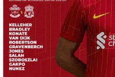 Liverpool team vs southampton 24th of November 2024