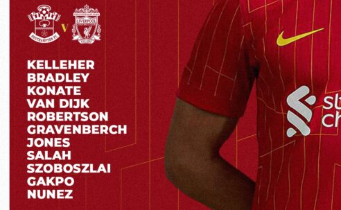 Liverpool team vs southampton 24th of November 2024