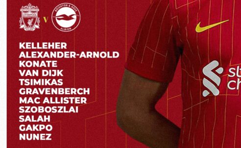 Confirmed: Liverpool team vs Brighton