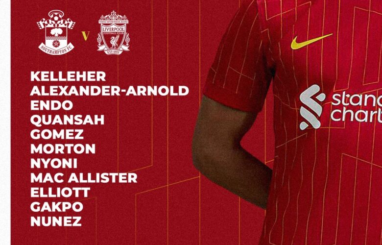 Confirmed: Liverpool team vs Southampton