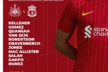 Confirmed: Liverpool team vs Newcastle Utd