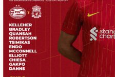 Confirmed: Liverpool team vs PSV Eindhoven