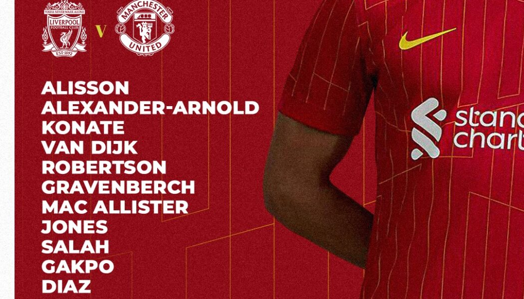 Liverpool team vs Man United Anfield January 5 2025