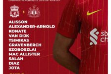 Confirmed: Liverpool team vs Newcastle Utd