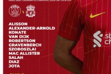 Confirmed: Liverpool team vs PSG