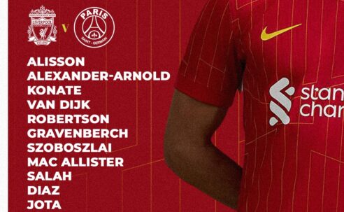 Confirmed: Liverpool team vs PSG